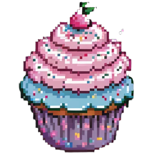 cupcake with pink icing and sprinkles emoji