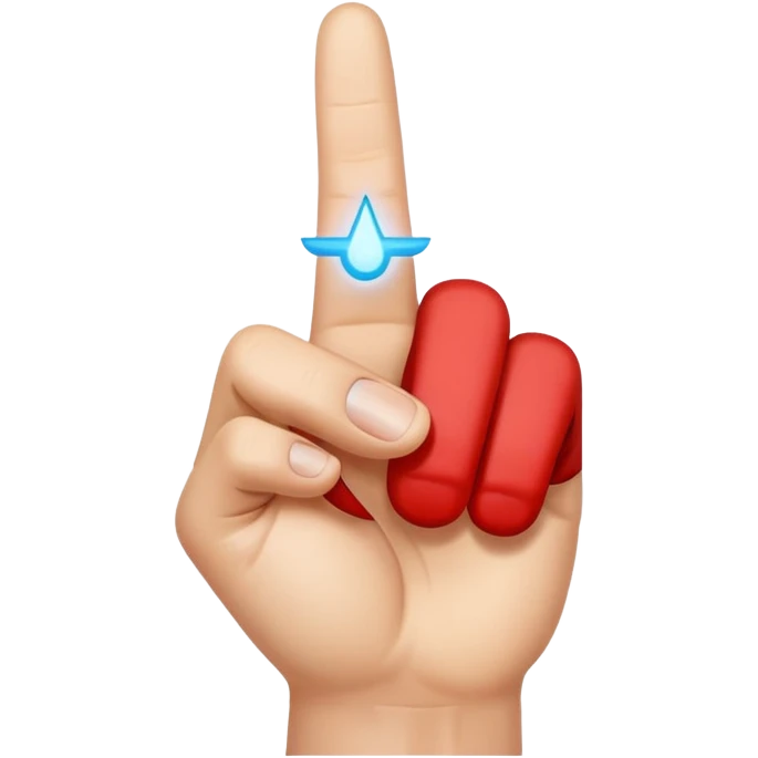 a hand with finger pointing at the camera emoji