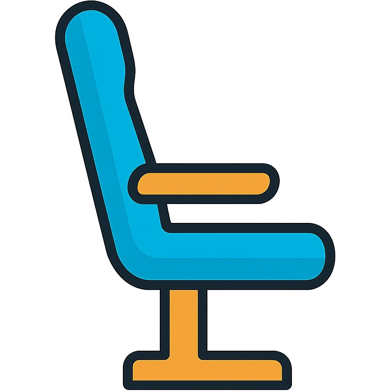 simple and clear plane seat, modern icon style emoji