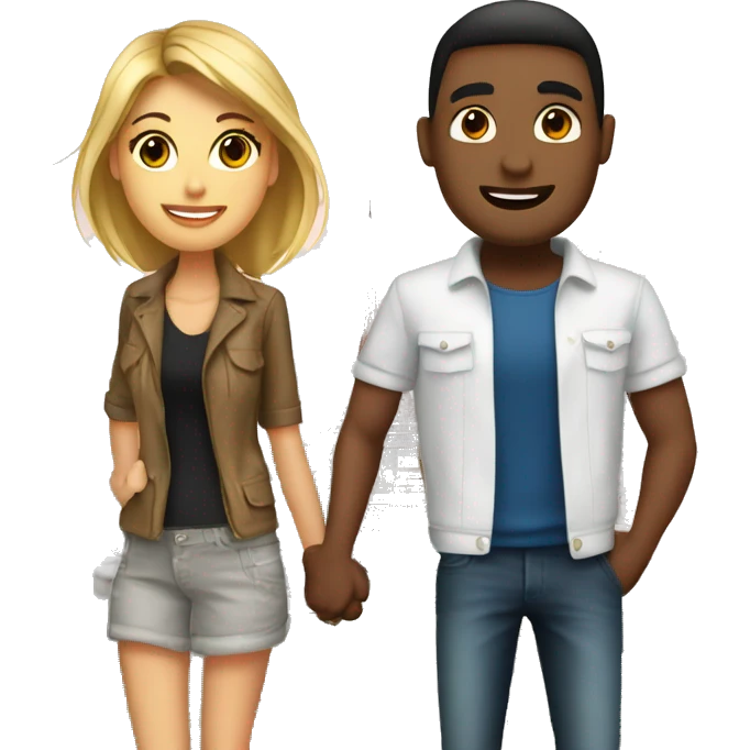 Boyfriend and girlfriend on Eiffel tower emoji