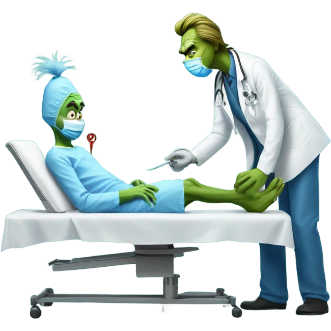 Blue grinch knee surgery tommorow meme emoji
