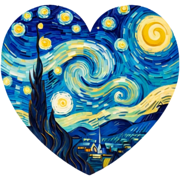 Vangogh starry night heart emoji