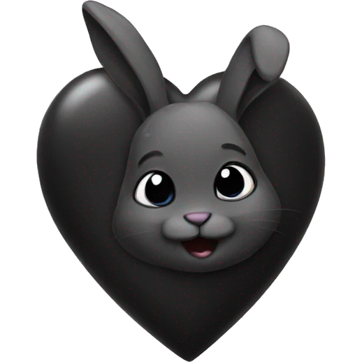 black heart with rabbit emoji