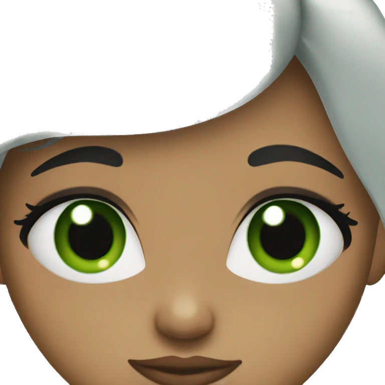 black hair girl with green eyes emoji