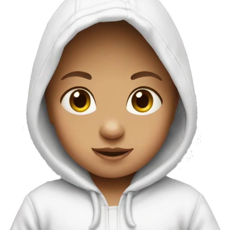 Baby wearing a white hoodie  emoji