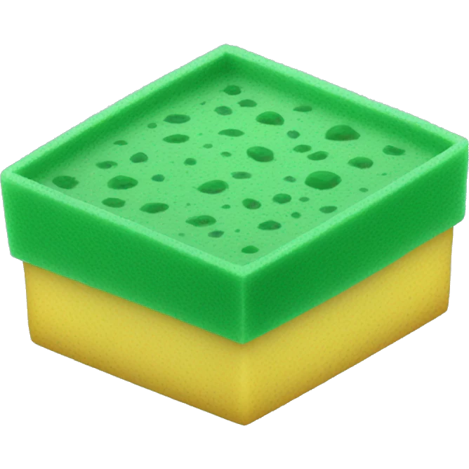 green flat square dish sponge emoji