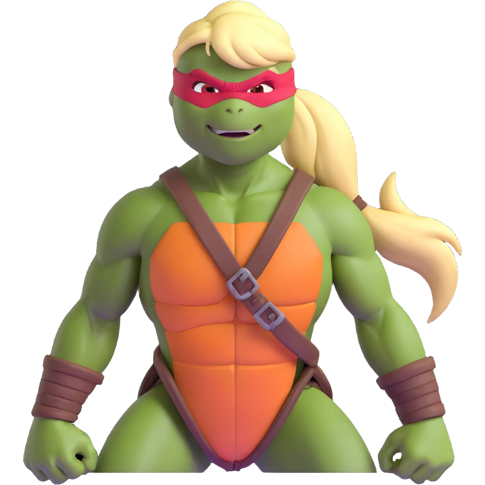 Hun from TMNT, large muscular gang leader with blonde ponytail emoji