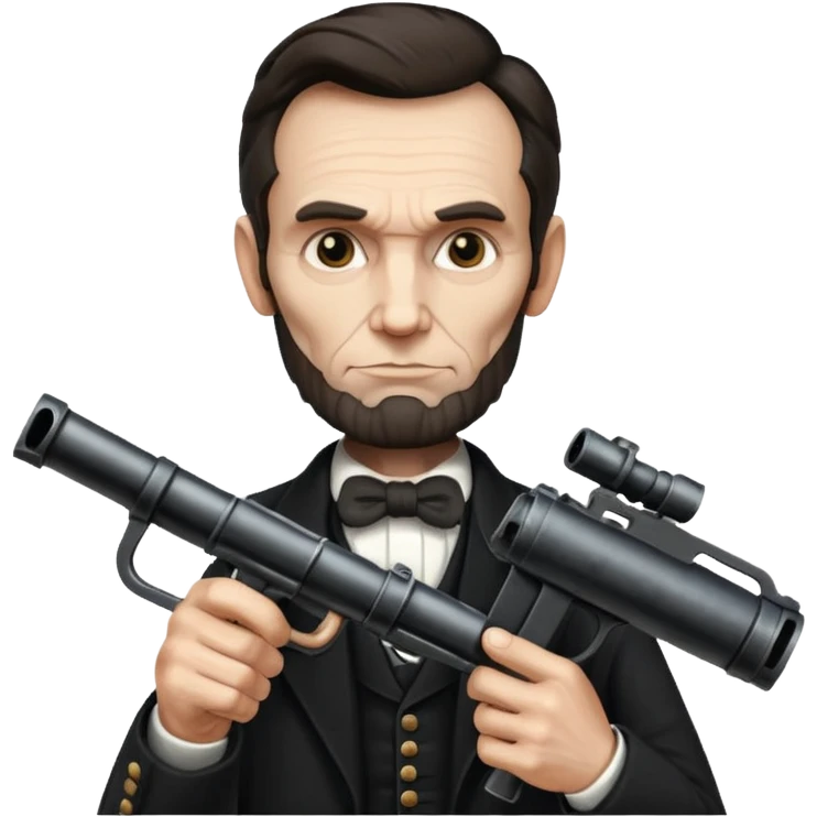 Abraham Lincoln with a minigun emoji