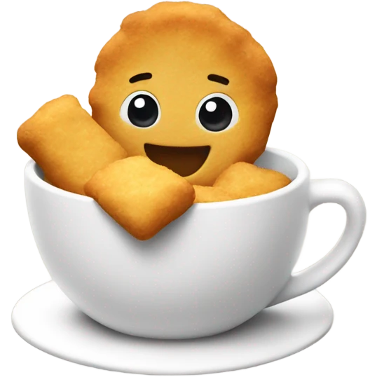 nuggets happily playing in a cup of ranch emoji
