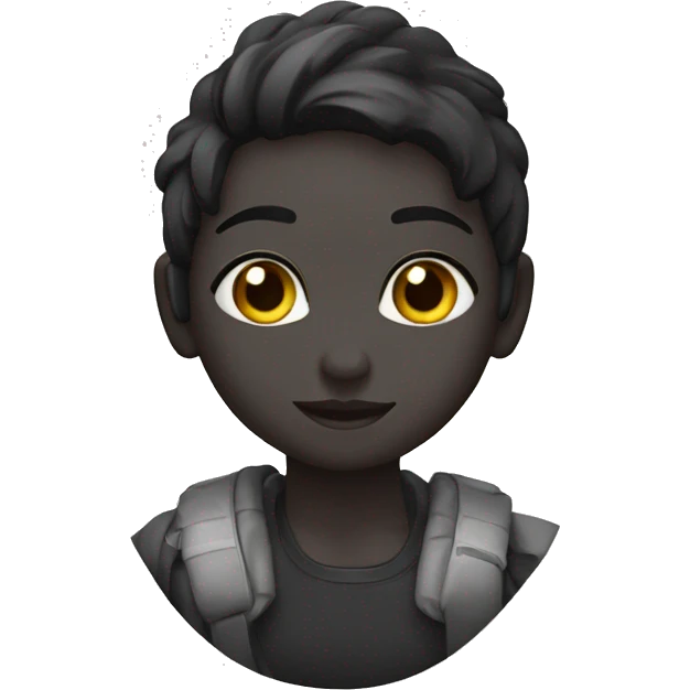 Gata preta usando coleira escrito "Miya" emoji