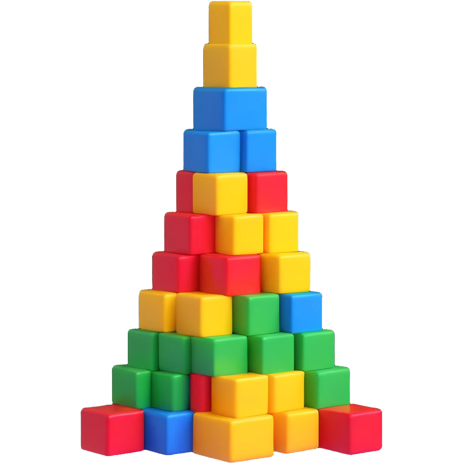 colorful toy building blocks tower emoji