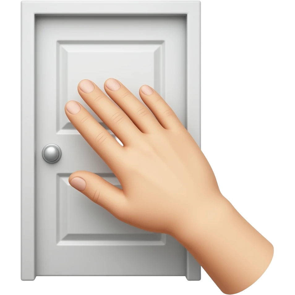 mano tocando puerta emoji
