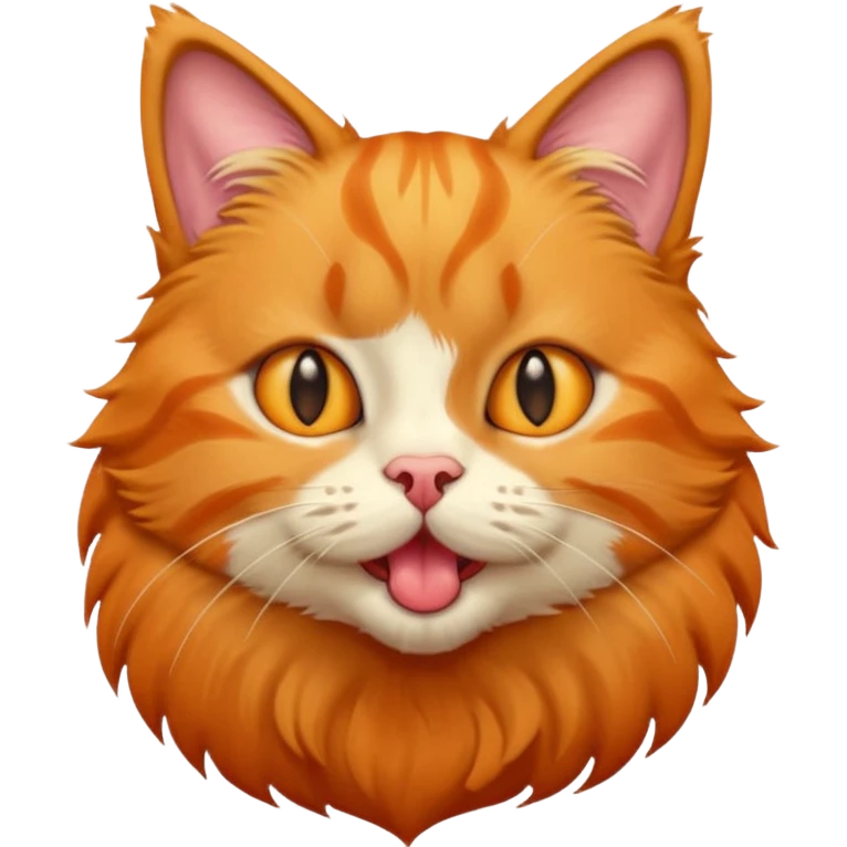 um gato laranja curioso mostrando a lingua emoji
