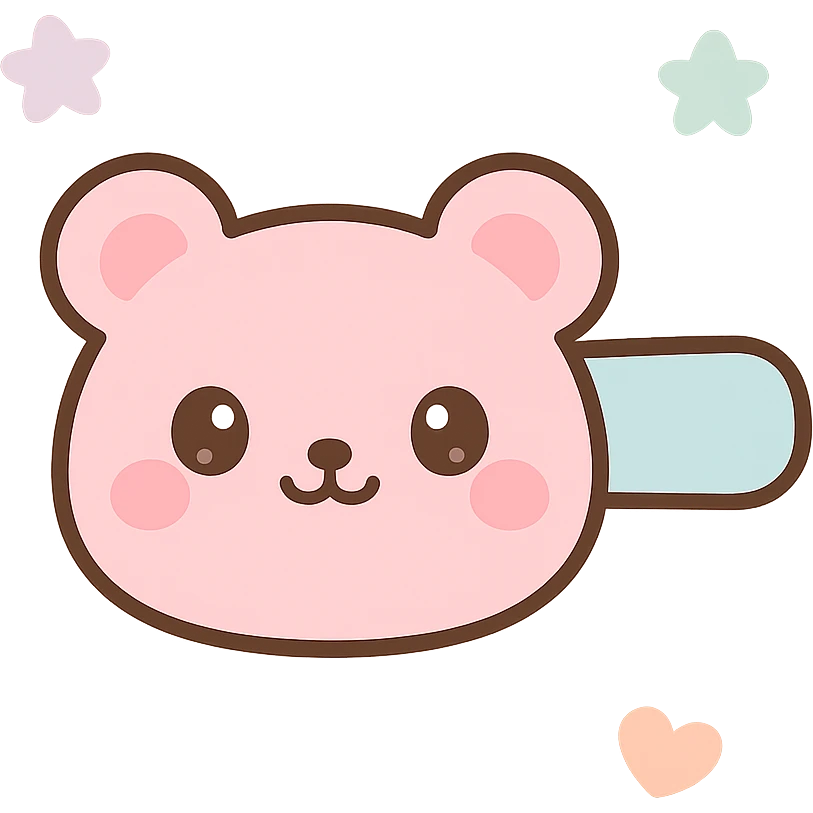 hairclip in animal shape, kawaii style, pastel colors, cartoon, isolated, no hair emoji