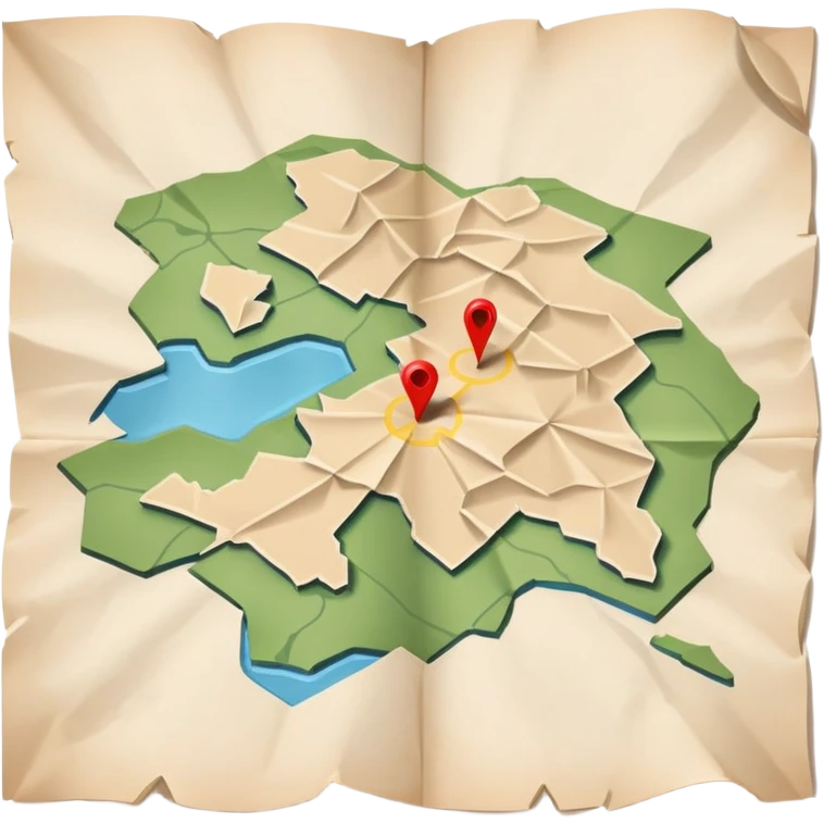 a slightly crumpled paper map with an attack strategy drawn on it, high detail, no text emoji