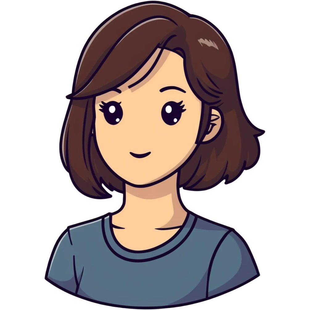 brunette girl with hair in a side part emoji
