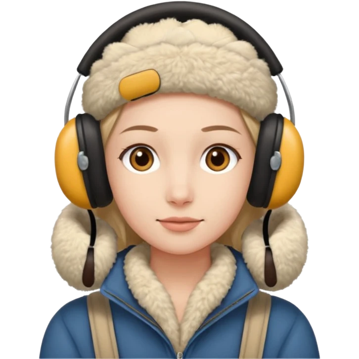 me wearing beige ear muffs emoji