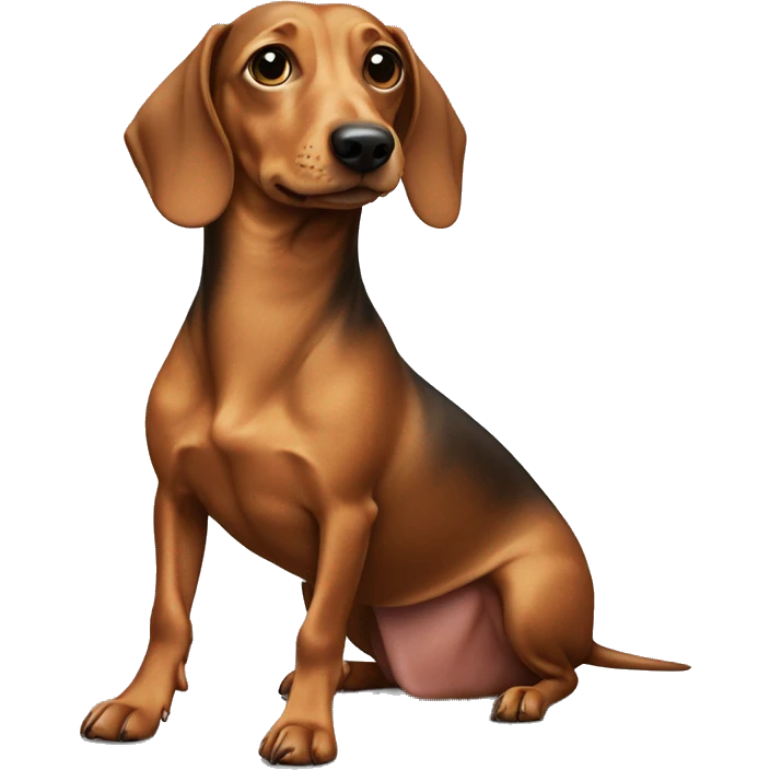 Weiner dog with buzz cut emoji