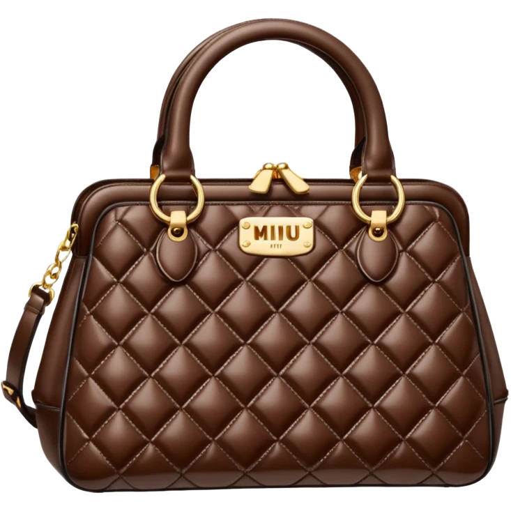dark brown miu miu bag emoji