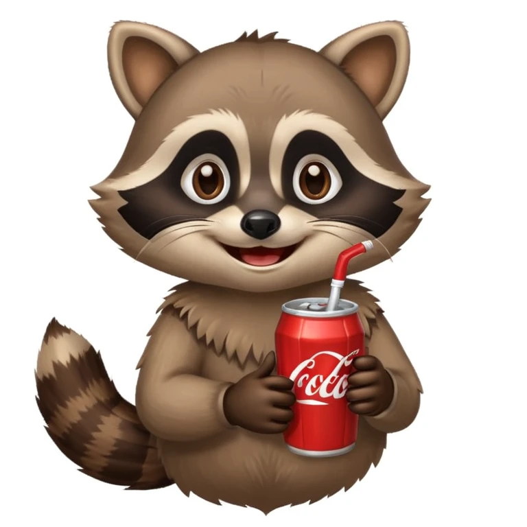 make an emoji of a raccoon drinking coke  emoji
