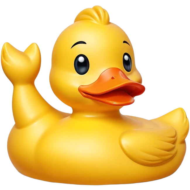 An yellow rubber duck doing a victory sign emoji