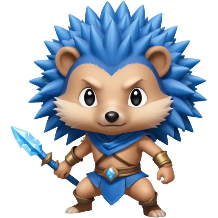 water bender hedgehog warrior emoji