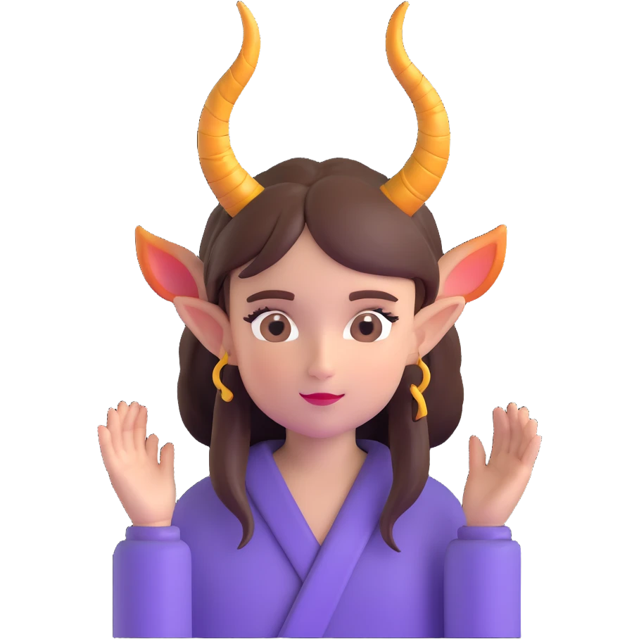 girl with fantasy horns emoji
