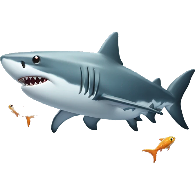 shark swimming with fish emoji