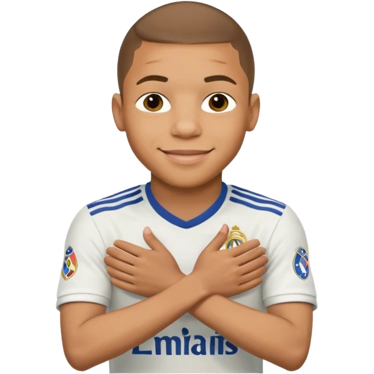 Mbappe hands crossed celebration for Real Madrid emoji