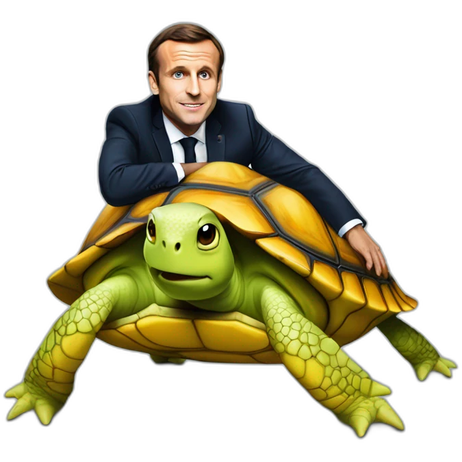 macron sur un tortue jaune emoji