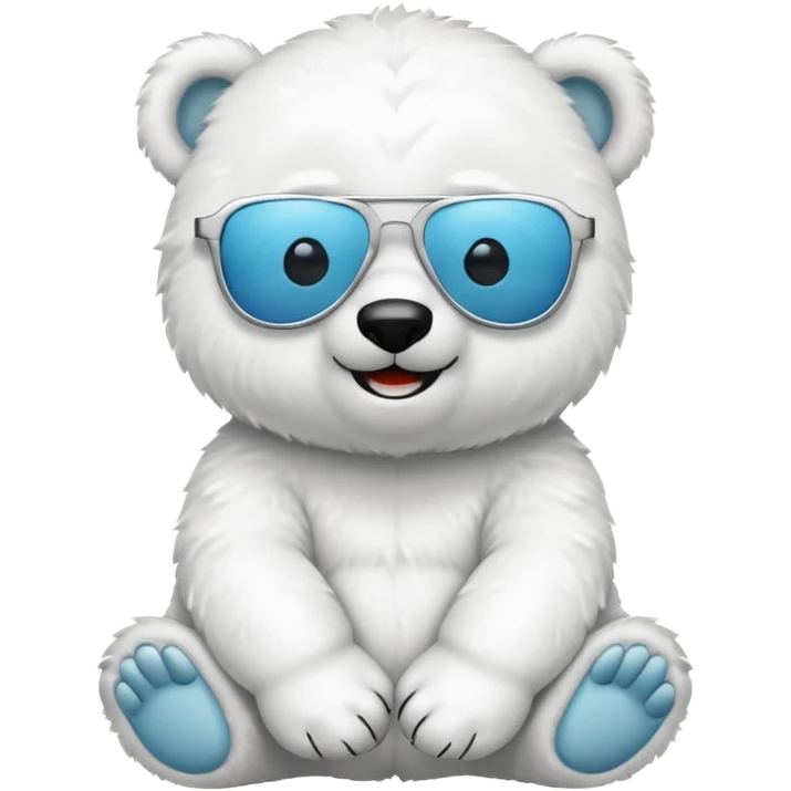 baby polar bear wear sunglasses emoji