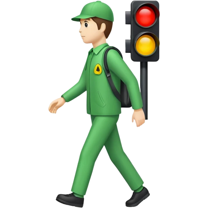 Crosswalk Light signal icon , Green walking man. emoji