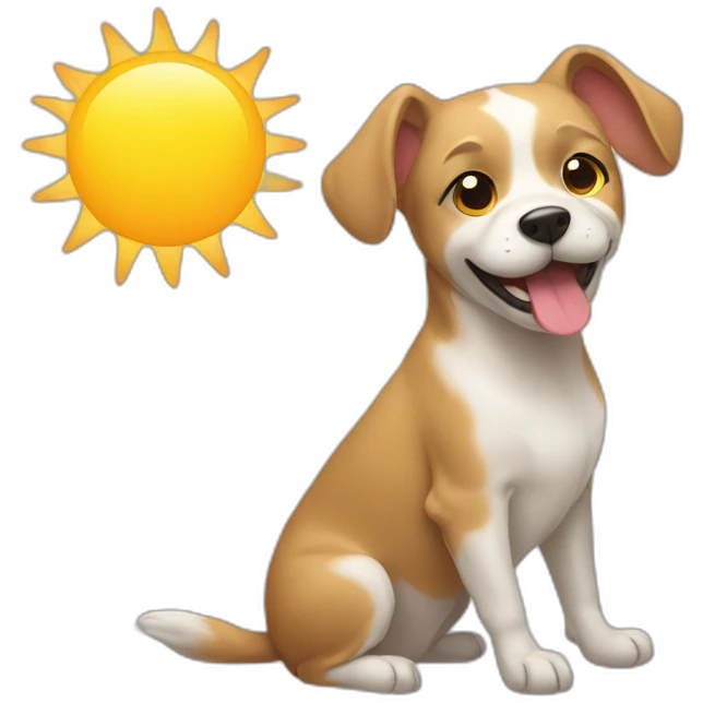 Dog and sun emoji