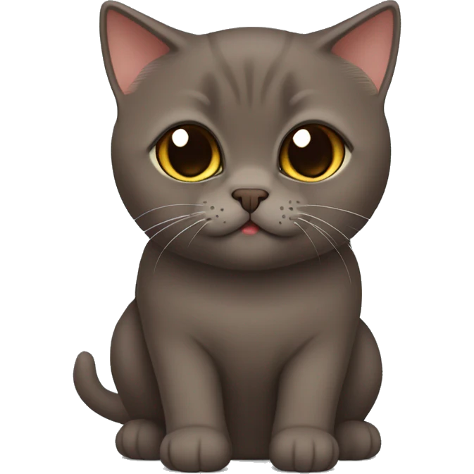 Chocolate brown British shorthair cat emoji