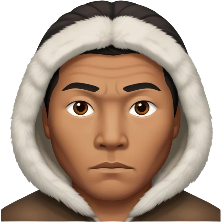 Inuit men photorealistic serious emoji