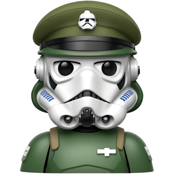 Stormtrooper wearing green barete emoji