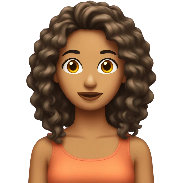 Chica con el pelo rizado  emoji