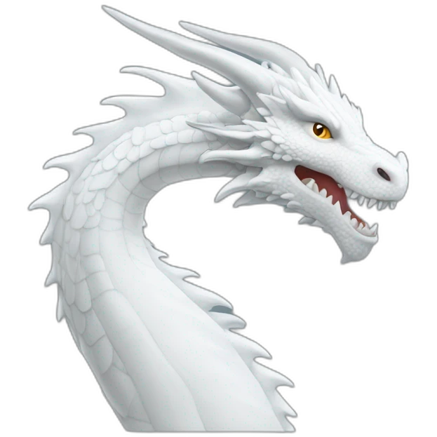 white dragon facing front head and neck emoji