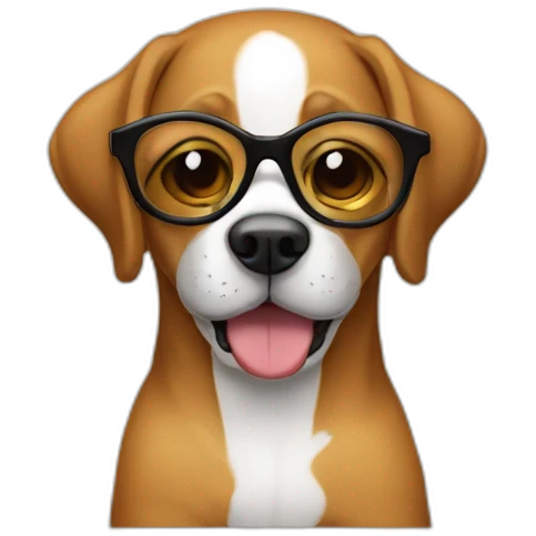 Perro con gafas emoji