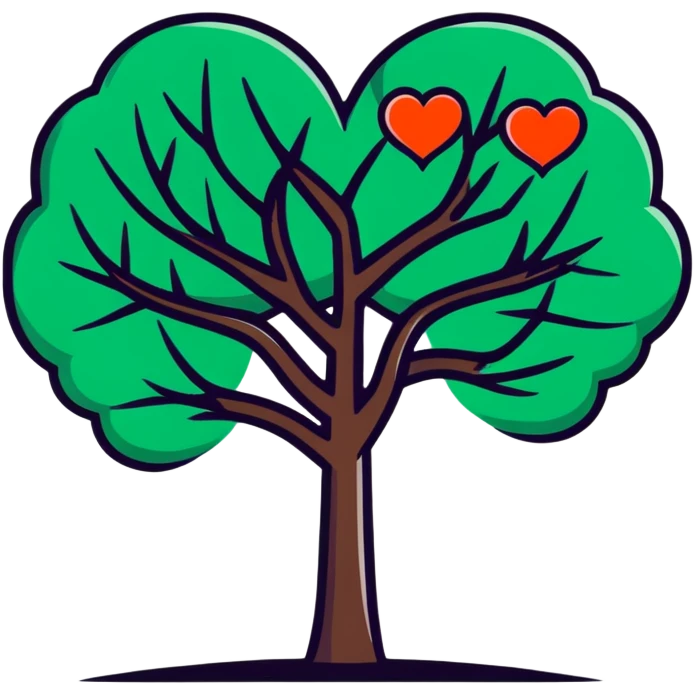 heart-shaped tree emoji