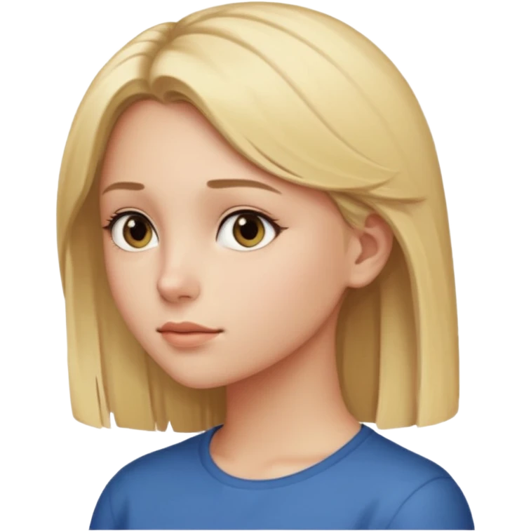 side profile girl with blond hair and her eyes looking to the side and not straight ahead   emoji