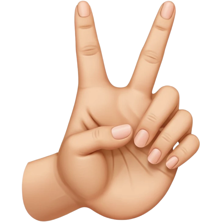 Mano con los cuatro dedos levantados y el índice doblado emoji