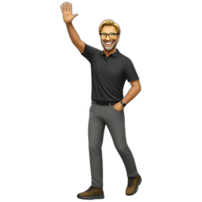 Jurgen Klopp waving hi emoji
