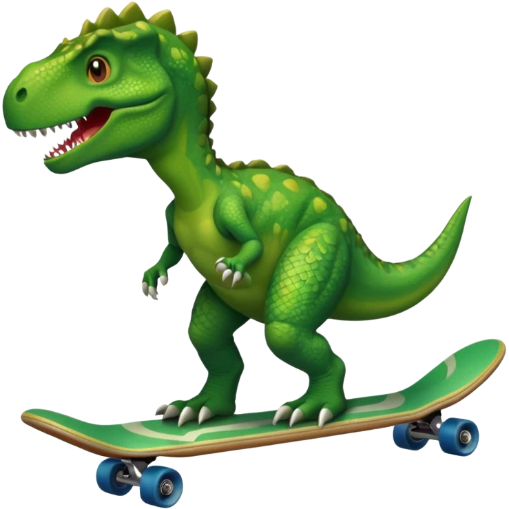 Dinosaur on a skateboard emoji