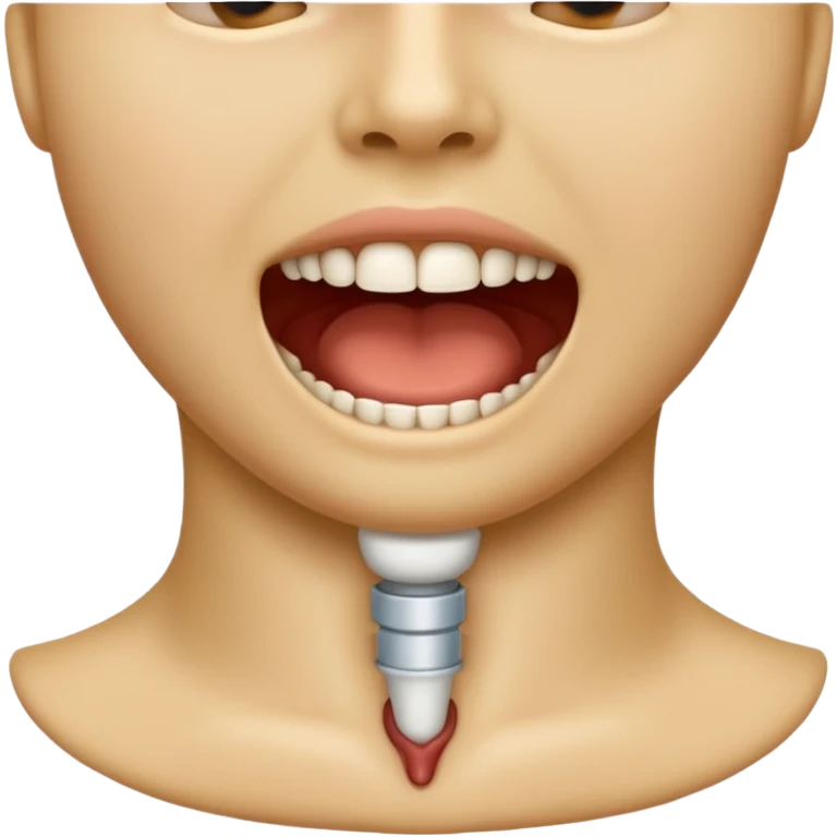 a clean, detailed emoji of a human throat, showing the neck front with subtle shading, simple anatomy, warm skin tone, smooth emoji style, no gore, no internal organs, friendly and clear medical-style icon
 emoji