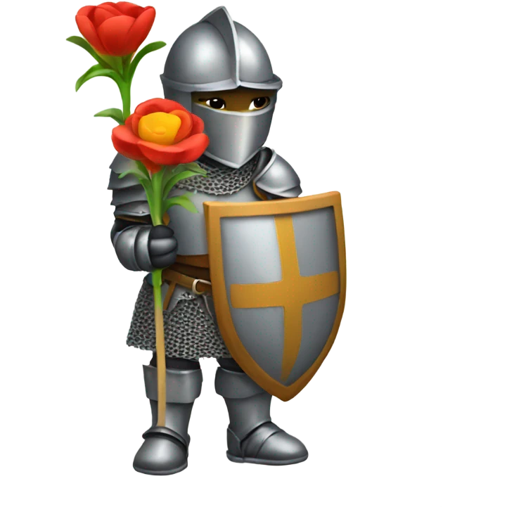 Knight holding a flower emoji