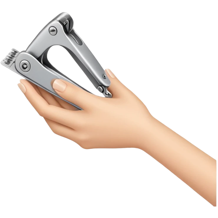 a hand using a nail clipper, cheerful and friendly emoji