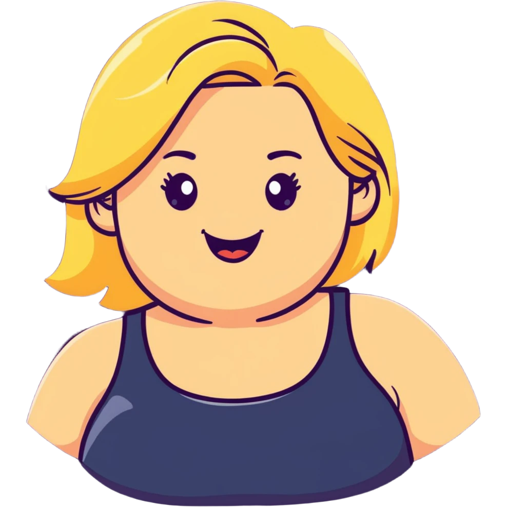 blonde plus size girl with happy expression emoji