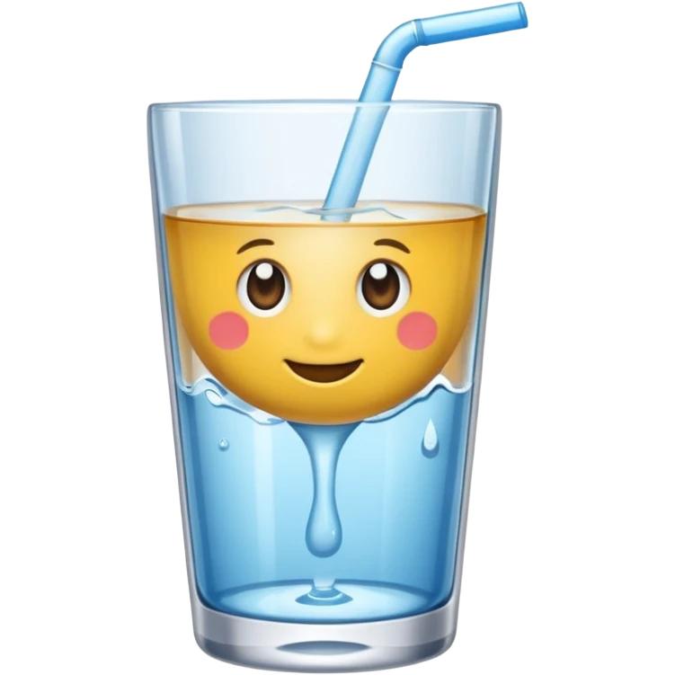 mach mir ein trinkglas voll mit wasser aber ohne gesicht emoji