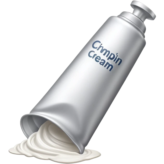 hand cream tube, empty, crumpled, very wrinkled, cap on, no face or character features, just the object emoji